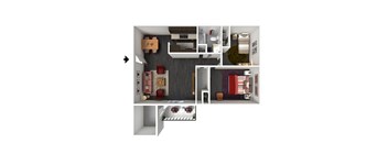 2 Bed, 1 Bath - 1002 SF