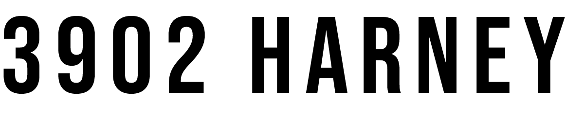 The image displays the text "3902 HARNEY" in large black letters on a green background.