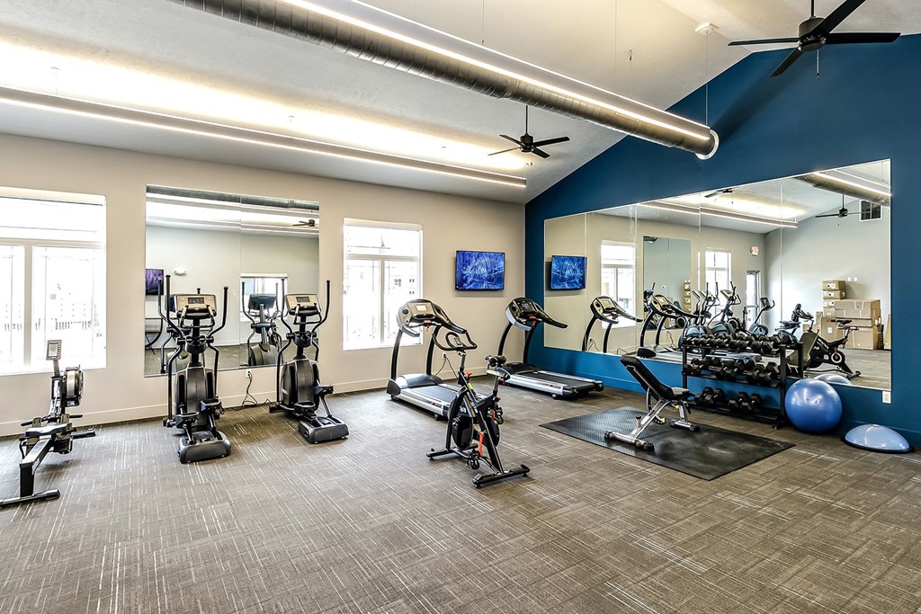 Fitness center and yoga studio at The 8801 in Lincoln, NE