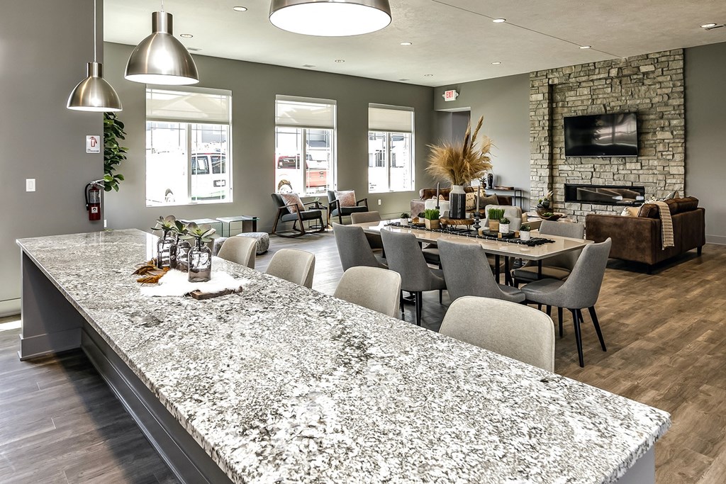 Community clubhouse at The 8801 in Lincoln, NE