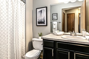 Remodeled bathroom at Southwest Gables Apartments, Omaha NE - Photo Gallery 22