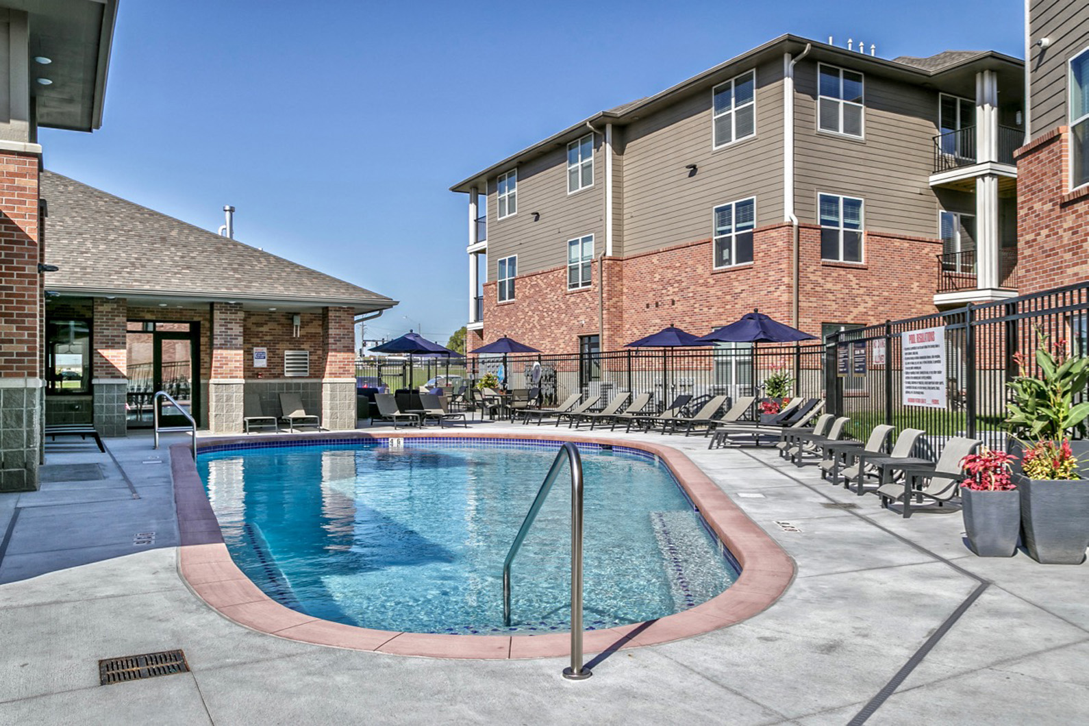 Sparkling pool at The Apartments at Lux 96 in Papillion, NE