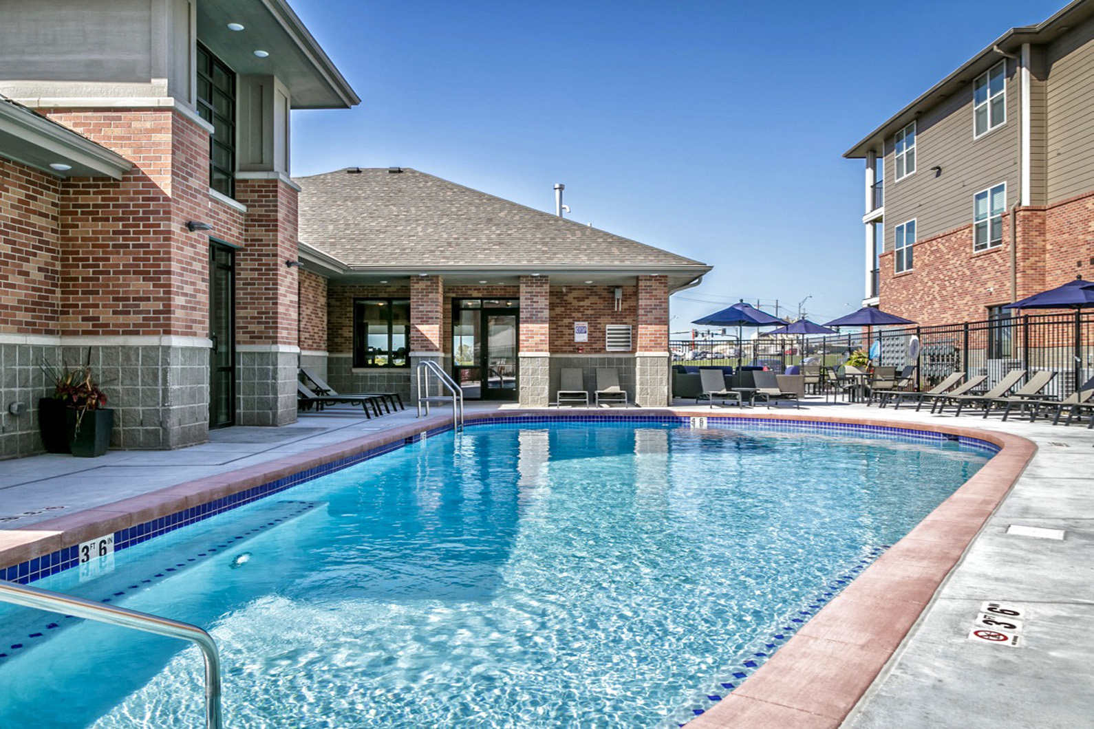 Sparkling pool at The Apartments at Lux 96 in Papillion, NE