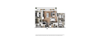 A floor plan of a house with a kitchen, living room, and bedrooms.