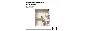 A brochure for a new home with a bedroom layout.