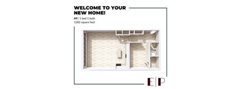 A brochure for a new home with a bedroom layout.
