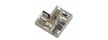 1 Bedroom, 1 Bathroom H