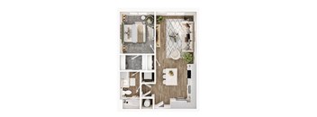 A series of images showing a modern bathroom layout.