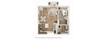 1 Bed, 1 Bath - 810 SF - B