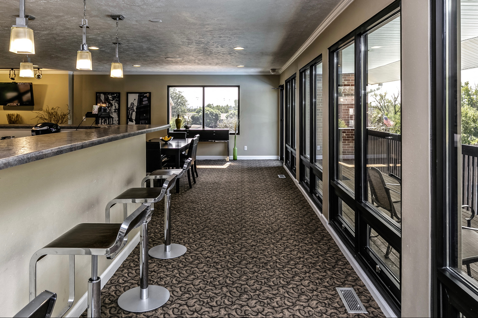 Clubhouse sitting area at Club at Highland Park Apartments, Omaha, NE