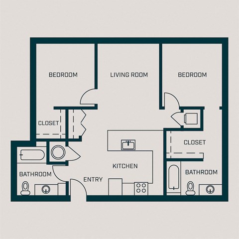 a floor plan of a bedroom floor plan with an open bathroom and closet