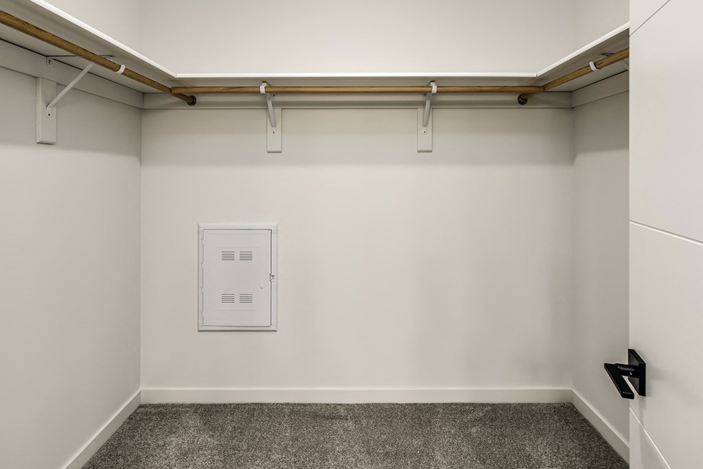 Large walk-in closets with ample storage at Edge 204 Apartments in Omaha, NE