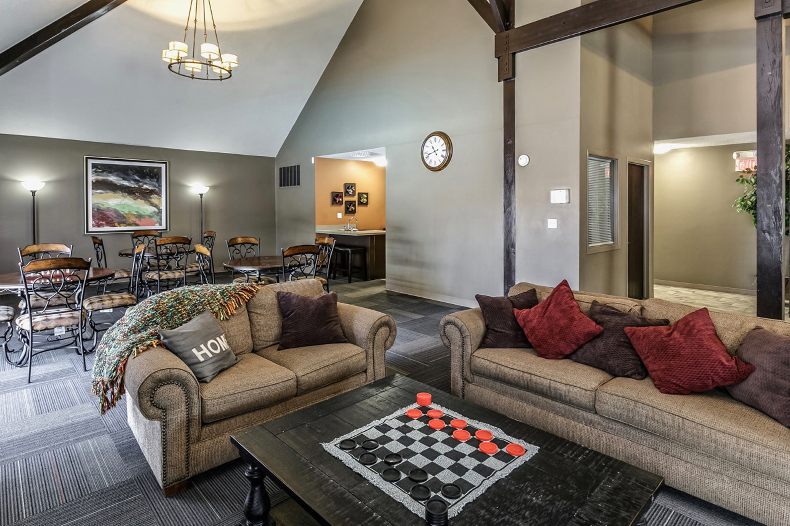 Clubhouse interior at Edgewater Court Apartments, Omaha, NE