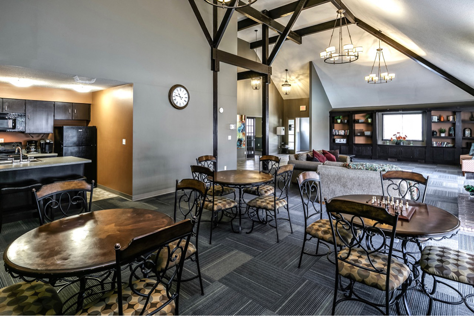 Clubhouse interior at Edgewater Court Apartments, Omaha, NE