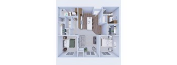 Two bedroom floor plant at Heartland Flats in Beatrice, NE