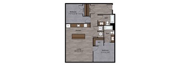 The Dunkel Floor Plan at Benson Lights Apartments in Omaha, NE