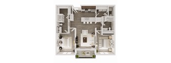 1,079-1,082 SF Two Bedroom Aspen floor plan  at 148 Place in Omaha, NE