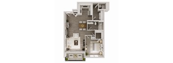 821 SF One Bedroom Laurel floor plan  at 148 Place in Omaha, NE