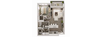 730-740 SF One Bedroom Elm floor plan  at 148 Place in Omaha, NE