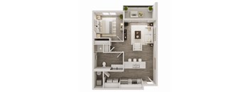 734 SF One Bedroom Cedar floor plan  at 148 Place in Omaha, NE