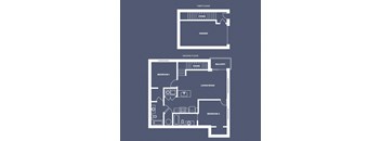 Two Bed - Two Bath 1,043 SF Floor Plan at The Arno in Omaha , NE
