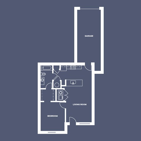 One Bed - One Bath 708 SF Floor Plan at The Arno in Omaha, NE