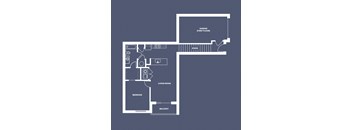 One Bed - One Bath 826 SF Floor Plan at The Arno in Omaha, NE