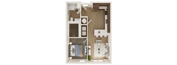 623 SF One Bed One Bath Floor Plan at The Artisan at 39 in Omaha, NE
