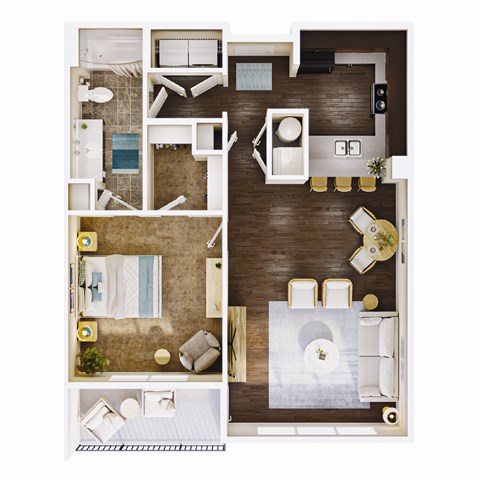 814 SF One-Bed, One-Bath Floor Plan at Aventine at Wilderness Hills in Lincoln, NE