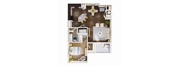 815 SF One-Bed, One-BathFloor Plan at Aventine at Wilderness Hills in Lincoln, NE