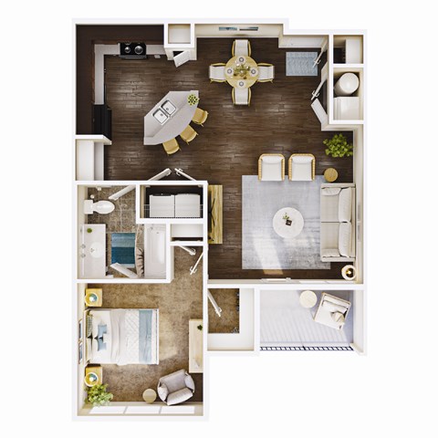 815 SF One-Bed, One-BathFloor Plan at Aventine at Wilderness Hills in Lincoln, NE