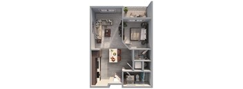 603 SF 1 Bedroom Floor Plan at Belle Point Apartments in Bellevue, NE