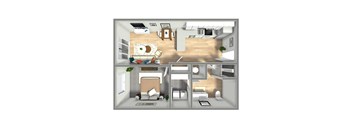 568 SF One Bed One Bath Floor Plan at Boho Flats in Omaha, NE