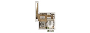 720 SF One Bedroom Floor Plan at The Boulevard Apartments in Joplin, MO