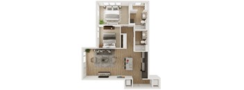 997 SF Two Bedroom Floor Plan at The Boulevard Apartments in Joplin, MO