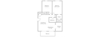 935 SF Two Bedroom Apartment at Cimarron Hills in Omaha, NE