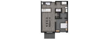 748 SF One Bedroom Floor Plan at Cross Creek in Lexington, NE