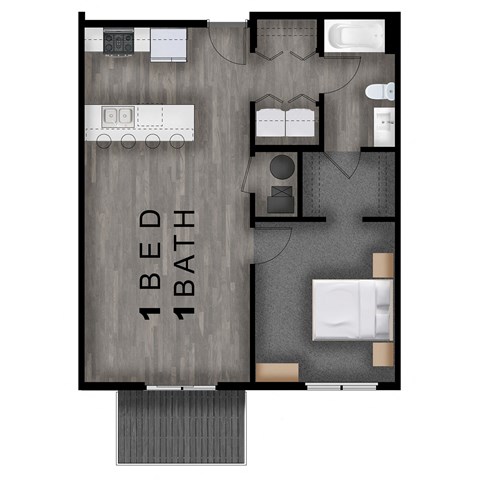748 SF One Bedroom Floor Plan at Cross Creek in Lexington, NE