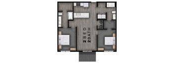 1,056 SF Two Bedroom Floor Plan at Cross Creek in Lexington, NE