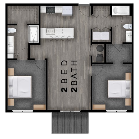 1,056 SF Two Bedroom Floor Plan at Cross Creek in Lexington, NE
