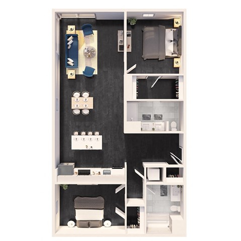 Two Bedroom Sapphire Floor Plan at Crystal Flats in Bentonville, AR