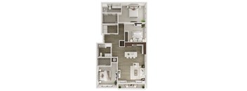 Three Bed Two Bath 1,562 SF Floor Plan at Echo Park in Omaha, NE