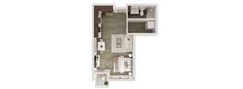Studio One Bed 531 SF Floor Plan at Echo Park in Omaha, NE