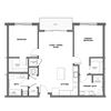2 Bedroom, 2 Bathroom - 1064 SF