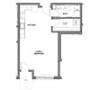 0 Bedroom, 1 Bathroom - 531 SF