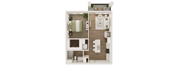 682 SF One Bedroom Floor Plan at Fireside at Waukee in Waukee, IA