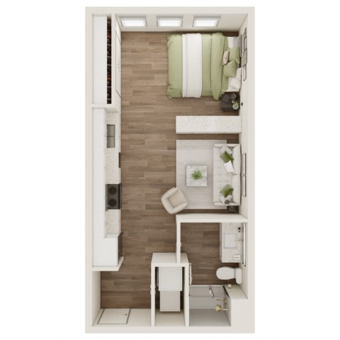 508 SF Studio Floor Plan at Fireside at Waukee in Waukee, IA