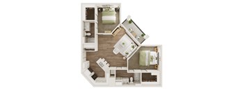 1,065 SF Two Bedroom Floor Plan at Fireside at Waukee in Waukee, IA