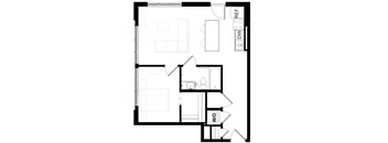 A black and white floor plan of a house with labeled rooms.