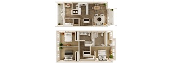 3 Bedroom 2.5 Bathroom Floor Plan at Hawthorne Row in Bentonville, AR